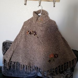 GUC Buffalo David Bitton wool blend sweater poncho size S/P- #007